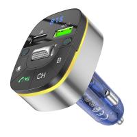 FM - Трансмиттер HOCO E71 Crystal, 2*USB, 0.5A, 18W, черный, Bluetooth анонс фото