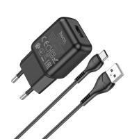 Зарядное устройство HOCO C96A USB + Кабель USB-Type-C, 2.1A, черный анонс фото