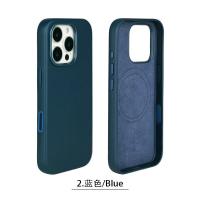 Чехол Leather Case With MagSafe и Анимация цвета для iPhone 16 6.1" (2), синий анонс фото