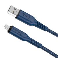 Кабель USB HOCO X59 Victory, USB - MicroUSB, 2.4А, 2 м, синий анонс фото