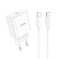 Зарядное устройство HOCO C76A Pro Majestic USB-C + Кабель Type-C-Type-C, PD30W, белый анонс фото