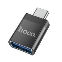 Переходник HOCO UA17, Type-C - USB3.0, черный, OTG анонс фото