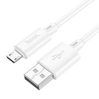 Кабель USB HOCO X88 Gratified, USB - MicroUSB, 2.4А, 1 м, белый анонс фото