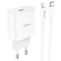 Зарядное устройство HOCO C94A USB-C + Кабель Type-C-Lightning, 20W, белый анонс фото
